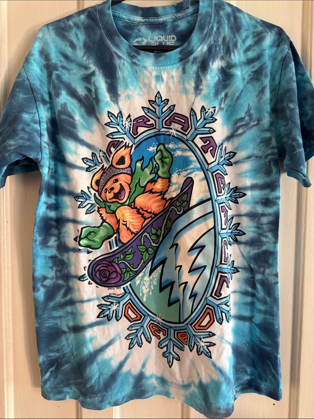 Liquid Blue Blue & Teal Tie-Dye Snowboard Bear Tee